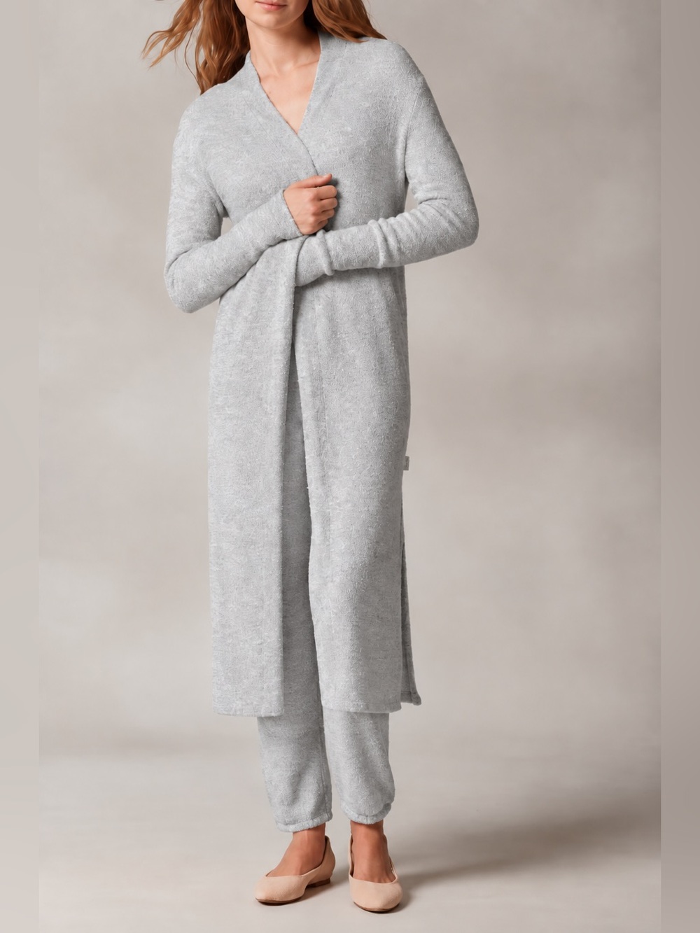 Kashwére Kashease Cozy Open-Front Long Maxi Duster Cardigan Robe Ocean XL/XXL